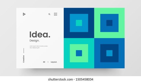 Creative horizontal website screen part for responsive web design project development. Abstract geometric pattern banner layout mock up. Corporate landing page block vector illustration template.