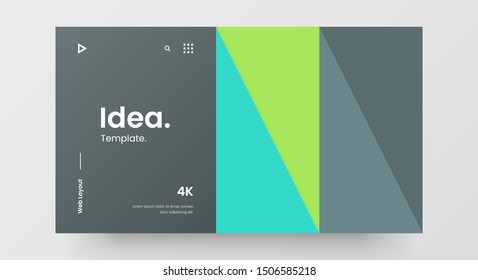 Creative horizontal website screen part for responsive web design project development. Abstract geometric pattern banner layout mock up. Corporate landing page block vector illustration template.