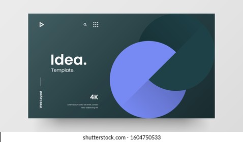 Creative horizontal website screen part for responsive web design project development. Abstract geometric pattern banner layout mock up. Corporate landing page block vector illustration template.