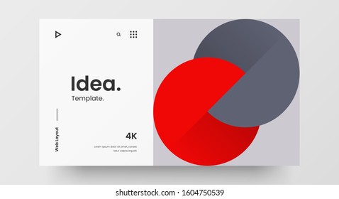 Creative horizontal website screen part for responsive web design project development. Abstract geometric pattern banner layout mock up. Corporate landing page block vector illustration template.