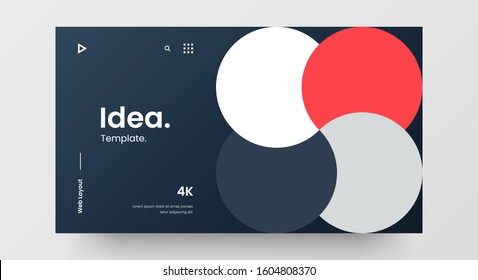Creative horizontal website screen part for responsive web design project development. Abstract geometric pattern banner layout mock up. Corporate landing page block vector illustration template.