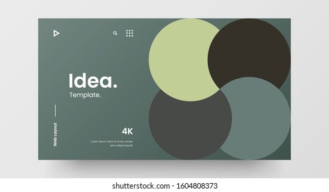Creative horizontal website screen part for responsive web design project development. Abstract geometric pattern banner layout mock up. Corporate landing page block vector illustration template.