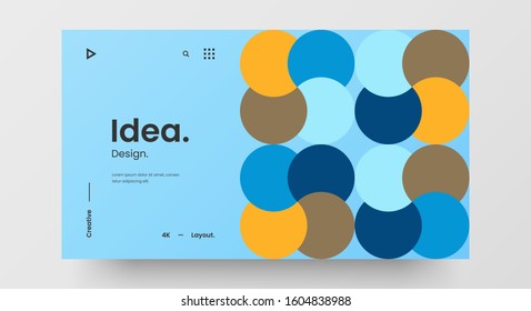 Creative horizontal website screen part for responsive web design project development. Abstract geometric pattern banner layout mock up. Corporate landing page block vector illustration template.