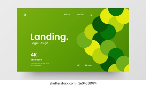 Creative horizontal website screen part for responsive web design project development. Abstract geometric pattern banner layout mock up. Corporate landing page block vector illustration template.