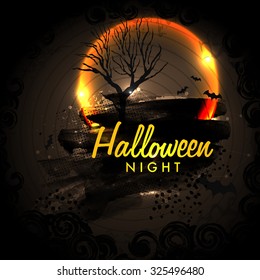 Creative horrible view of the night for Happy Halloween Party celebration.