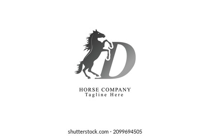 Creative Horse Elegant letter D Logo Symbol Design Illustration Vector for Company