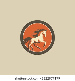 Símbolo creativo de logotipo elegante de caballo Diseño Vector de ilustración para empresa