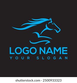 Creative Horse Elegant Logo Symbol Design Illustration Vector for Company.