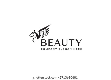 Vector de ilustración de diseño de símbolo de logotipo elegante de caballo creativo para empresa