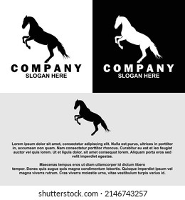 Creative horse silhouette logo template