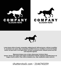 Creative horse silhouette logo template