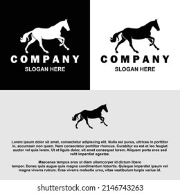 Creative horse silhouette logo template