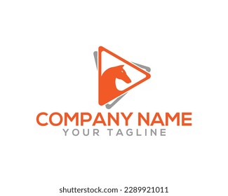 Creative Horse vector logo design in triangle shape. A unique Horse icon for company, brand and others.