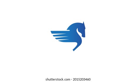 creative horse wings logo vector icon design 