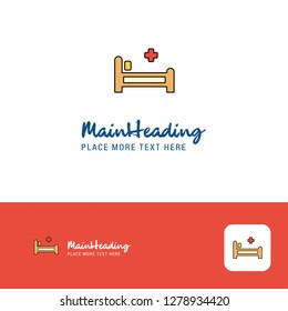 Creative Hospital bed  Logo Design. Flat color Logo place for Tagline. Vector Illustration