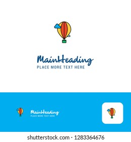 Creative Hot air balloon  Logo Design. Flat color Logo place for Tagline. Vector Illustration