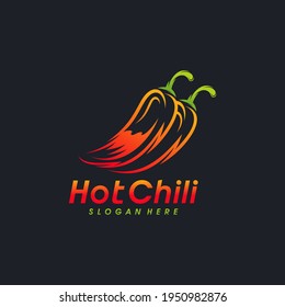 plantilla de diseño de concepto de logotipo de chile caliente creativo vectorial, alimento de granja diseño de logotipo orgánico plantilla de diseño
