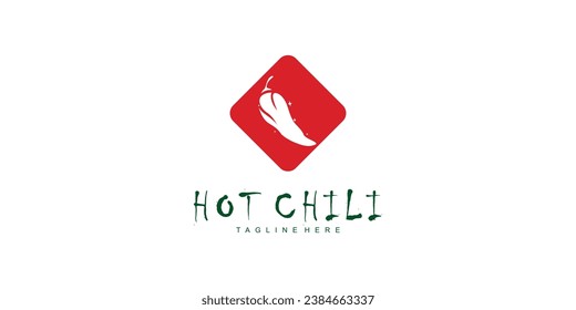Creative hot chili template design with unique concept| premium vector