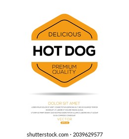 Creative (Hot dog) logo, Hot dog sticker, vector illustration.