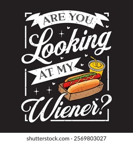 Creative Hot Dog Typography for Tshirt