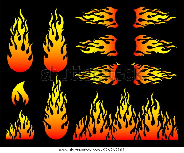 クリエイティブな熱い炎のデザインエレメントコレクション のベクター画像素材 ロイヤリティフリー