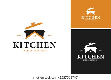 Creative hot pot with house logo design symbol vector illustration