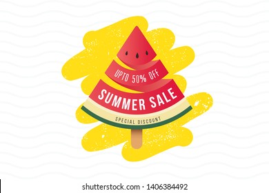 Creative Hot Summer Sale, Offer Template with 50% Discount Tag