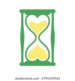 Creative hourglass design where the sand forms heart shapes, symbolizing the gift of time, love, or health-related timing and care.
