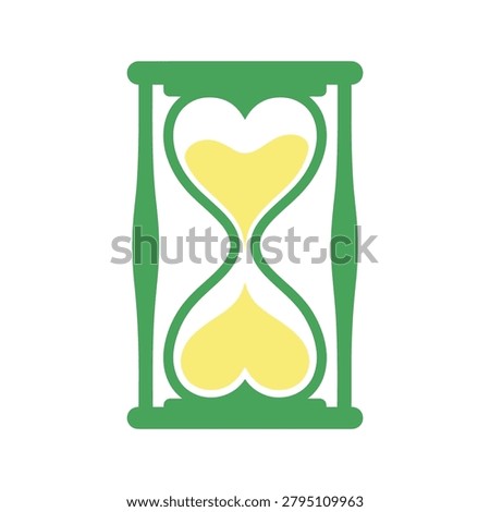 Creative hourglass design where the sand forms heart shapes, symbolizing the gift of time, love, or health-related timing and care.