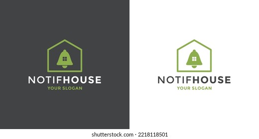 casa creativa con diseño de logotipo combinado de campana vector