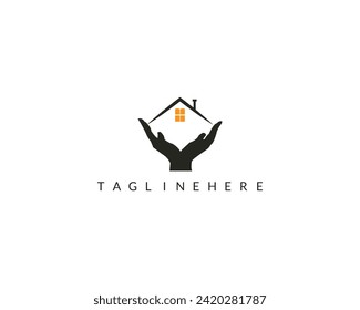 Plantilla del logotipo de Creative House Care, logotipo de la casa médica.