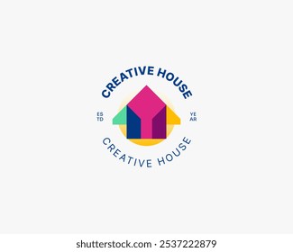 Creative house with colorful logo