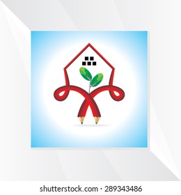 creative house created with pencil vector illustration 
