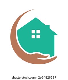 kreative Haus Haltung mit Hand Logo Vektor Design-Symbol