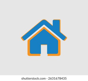 Diseño creativo del icono de la casa. Diseño único del diseño del icono de la casa. Diseño de icono de la casa con conjunto de colores.