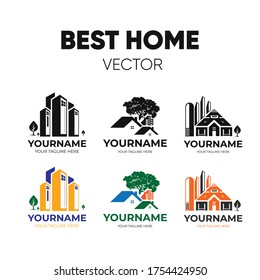 Creative House Logo Collection, Real Estate Logo Set, Abstract Buildings Logo Set. Vector Illustrator and easy to edit