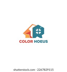 Creative house logo. Color house design. Home logo