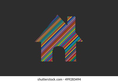 Creative house logo. Color house design. Home logo