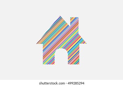 Creative house logo. Color house design. Home logo