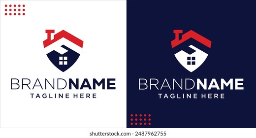 Creative house logo design and letter F and shield, Design Inspiration, Illustration, Vector