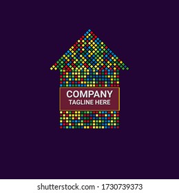 Creative house logo design template. Colorful sign. Universal vector icon