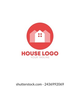 Creative House Logo Design-Vorlage. Buntes Schild. Universelles Vektor-Icon-Logo 