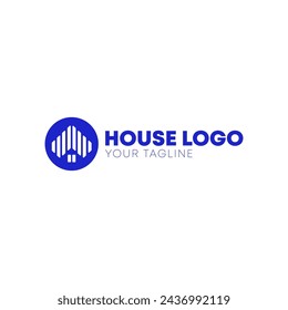 Creative House Logo Design-Vorlage. Buntes Schild. Universelles Vektor-Icon-Logo 