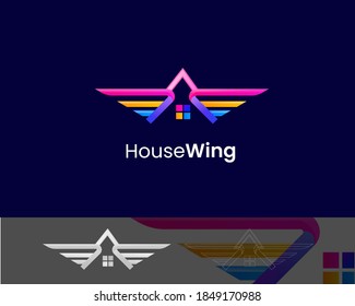 Creative house modern colorful logo design unique property resort home architecture building hotel real estate design symbol idea for residential