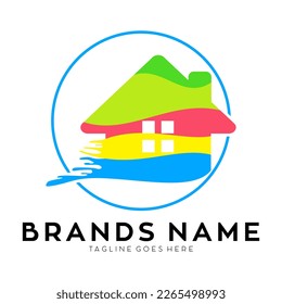 Creative house paint logo design