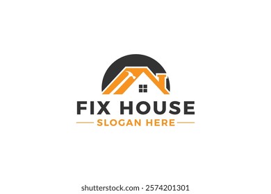 Creative House repair logo, House fix, repair house logo vector.