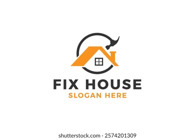 Creative House repair logo, House fix, repair house logo vector.