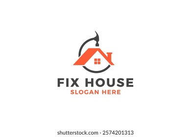 Creative House repair logo, House fix, repair house logo vector.