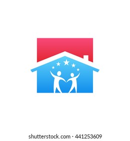 Creative House Symbol. Help People Business