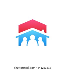 Creative House Symbol. Help People Business